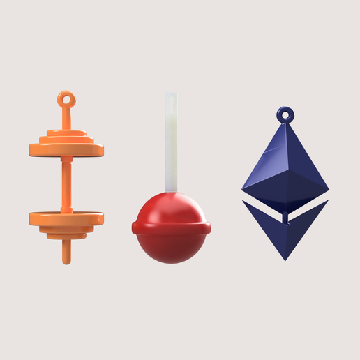 Three things EARRINGS 3D model