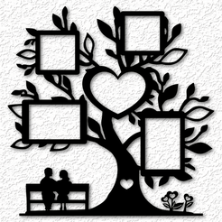project_20230510_1454490-01.png Fichier STL Lovers tree of life frame wall art tree of life wall decor 2d art・Idée pour impression 3D à télécharger