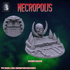 necro-6.png STL file Necropolis 100mm base (Pre-supported)・3D printer model to download