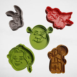 push-diseño.png 3D file Set Shrek x5・Template to download and 3D print, escuderolu