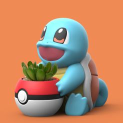 PlanterSquirtle01.jpg Archivo STL POKEMON - PLANTADOR SQUIRTLE (IMPRESIÓN FÁCIL SIN SOPORTE)・Modelo para descargar y imprimir en 3D