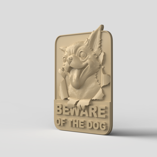 Dog-panel-stl-cnc-3d-model.250.png 3D Model STL CNC file Beware of Dog Panel