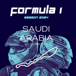 Saudi-Arabia-Track.png F1 track Saudi Arabia STL file 3d printing season 2024, digital file download, Formula one circuit full high quality printable 3d collection
