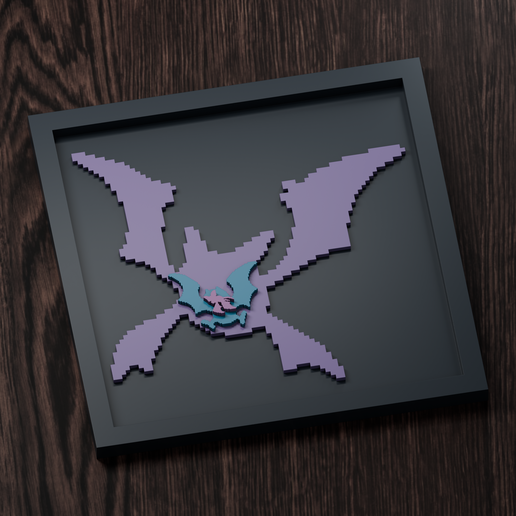 Crobat Line - Pokemon Silhouette Frame | Gen 4 sprite style | STL