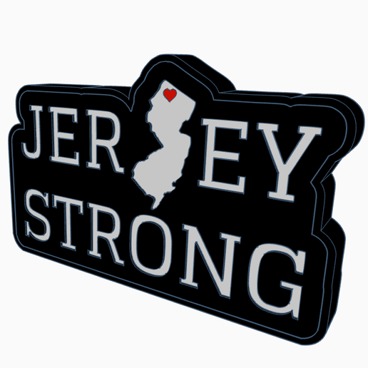 JERSEY STRONG Lightbox by MANIACMANCAVE3D 3D model