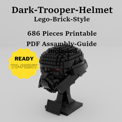 Lego-Vorlage.png 3D-Datei Lego Style Brick Dark Trooper Helm・3D-druckbares Modell zum herunterladen