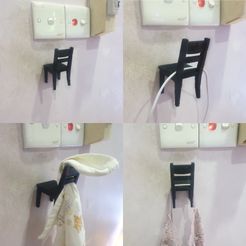 preview00.jpg STL file Wall Mounted Hanger Chair・Model to download and 3D print, pandoranium3d