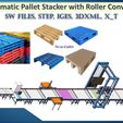 01-CF.jpg Automatic Pallet Stacker with Roller Conveyor 3D CAD Model