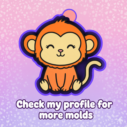 🐵💕 Cute Monkey – Freshie, Resin & Candle Mold ✨