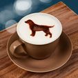 Tasse-Labbi.jpg Stencil for latte or cappuccino, motif: Labrador
