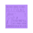 Undocumented guns flat.stl Commercial Gun sign bundle #1 Funny signs, duel extrusion