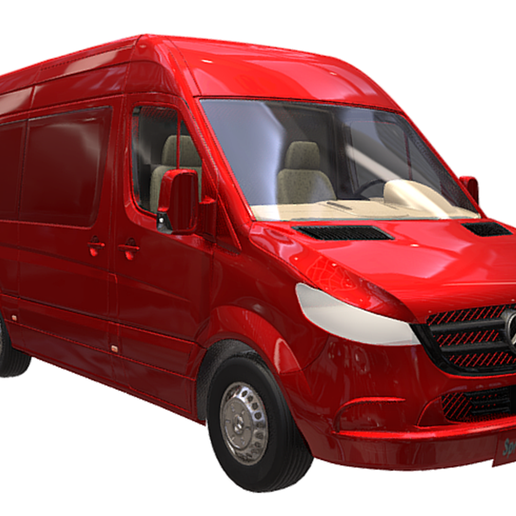 2.png Mercedes Sprinter 2021 Van (Red)