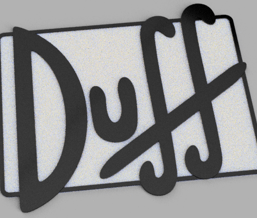 Duff Beer logo - Simpsons wall decor - 3D model önizlemesi