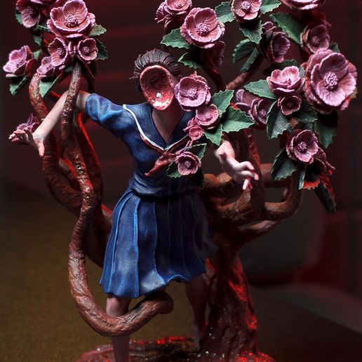 サイレントヒルf ダイカットPOP 🗿 Silent Hill F Diorama 3D Model - “Flowered Horror