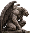 source_right.png Gargouille Fichier STL - Gardien ailé gothique - Statue fantastique imprimable en 3D - Sculpture médiévale sombre - Miniature de table - Présentoir de bureau