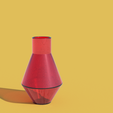 Vase-en-V-rojo-rubi-transparente.png Geometric Dinasty Vase