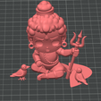7.png Shani Dev Chibi Style Assis avec Deux Corbeaux | 3D Printable STL File | Hindu Deity of Justice | FDM & Resin Ready (Unsupported)