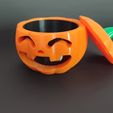 IMG_20230904_152832.jpg 3 happy Halloween pumpkins (candle holder, plant base, and candy bowl)
