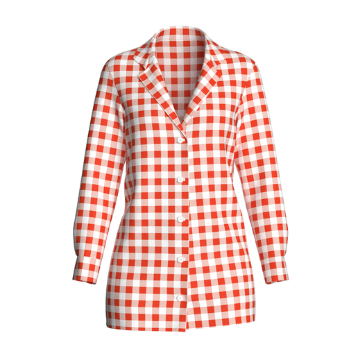 👗 Ladies Red Striped Print Shirt | Marvelous / Clo3d / obj / fbx・ 3D ...