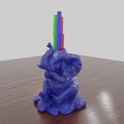elephant.png Archivo STL Portabolígrafos dulce elefante・Objeto imprimible en 3D para descargar, HolderStocke