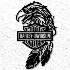 project_20230226_1613030-01.png Harley Davidson Eagle Logo Wall Art Motorcycle wall decor 2d