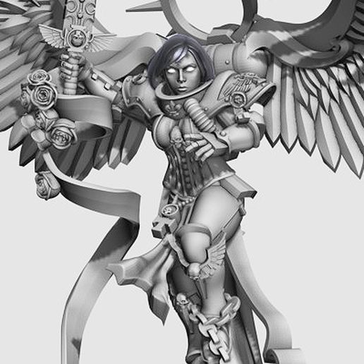celestine.max_-_Autodesk_3ds_Max_2019_2_.jpg Free STL file Undying Saint with wings・3D printer design to download, jimsbeanz