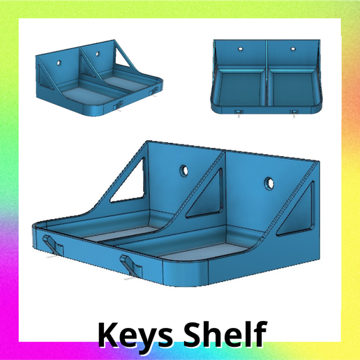 🔑 Keys Wall mounted Tray Shelf・ 3D File for ・Cults