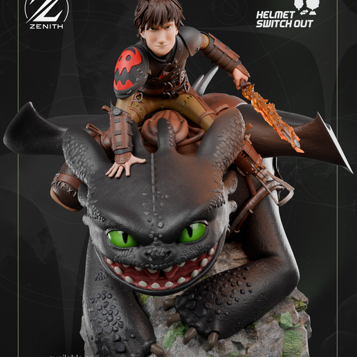 HICCUP AND TOOTHLESS BUST 3D PRINT