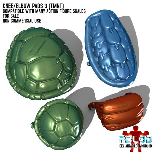 Knee-Elbow-Pads-3-TNMT-0.jpg Knee/Elbow Pads pack 3 (TMNT)
