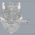 Screenshot_3.jpg Wolf knife sword pendant medallion jewelry 3D print model