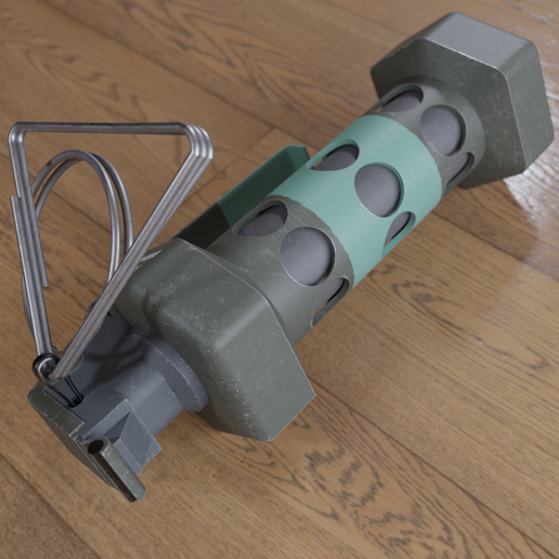 🔫 Flash Bang Grenade (GrenadeProp) 1/1 Size・ STL File for 3D printing・Cults