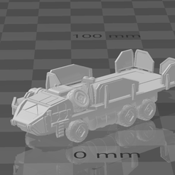 salvagetruck.png 6mm Scifi Flatbed Recovery Truck miniature