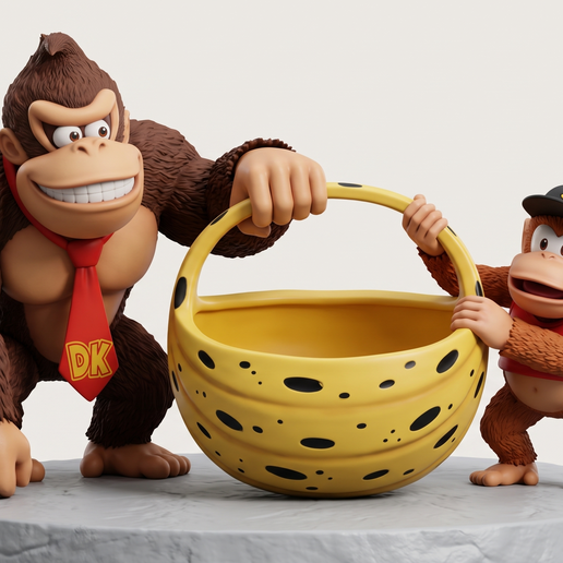 DK and Diddy's Barrel Organizer: Tabletop Key & Accessory Holder 3D Print Model