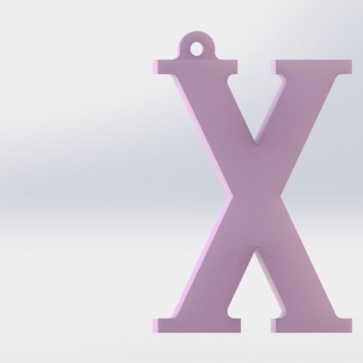 X keychain - 3D model önizlemesi