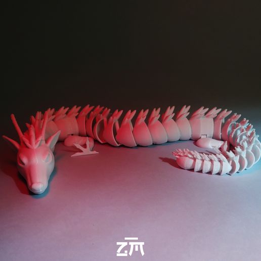 Dragon Articulé Imprimé 3D - Jouet Fidget Flexible, 44 Cm, Détails Réalistes, Cadeau Créatif