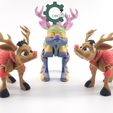 07.-Group-Photo.jpg Articulated Reindeer by Cobotech, Crochet Deer Toy - Festive Christmas Decor and Holiday Gift