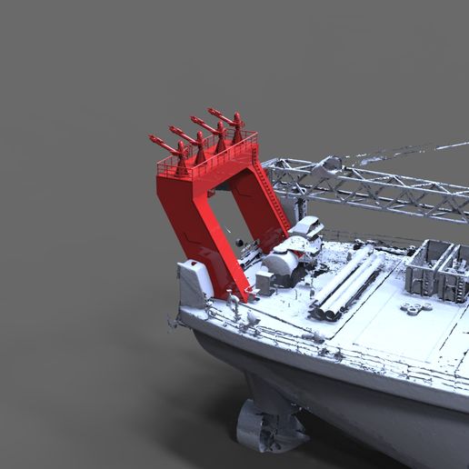 🔥 Fire monitor A-Frame Seabex One 1:75 ship model・ STL File for ・Cults