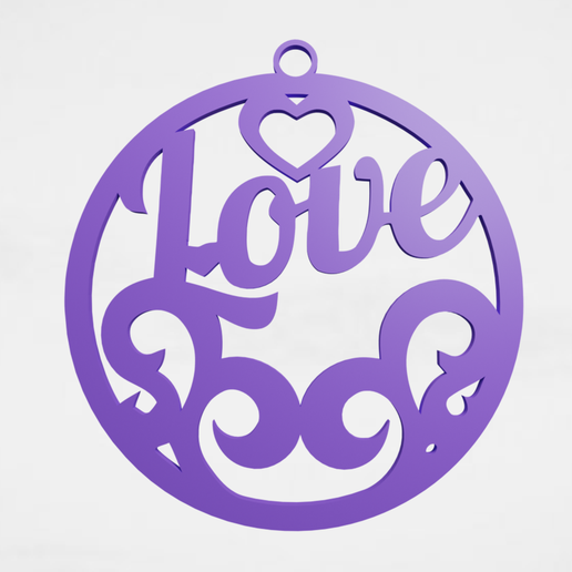 love ornament 3D model