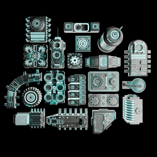 41-60-i2.png 🟢 20x Sci-Fi Greebles, Greeblies pour Dioramas et Présentoirs de Figurines #3