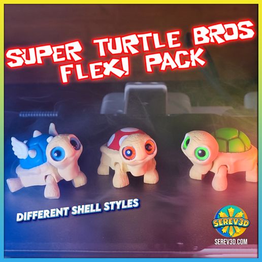 🐢 Super Turtle Bros Flexi Pack - Modular Turtle Fidget with Shells ...