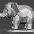 Elefantito1.png Elefante Chibi Low Poly - Escultura Kawaii Estilo Mármol para Impresión 3D