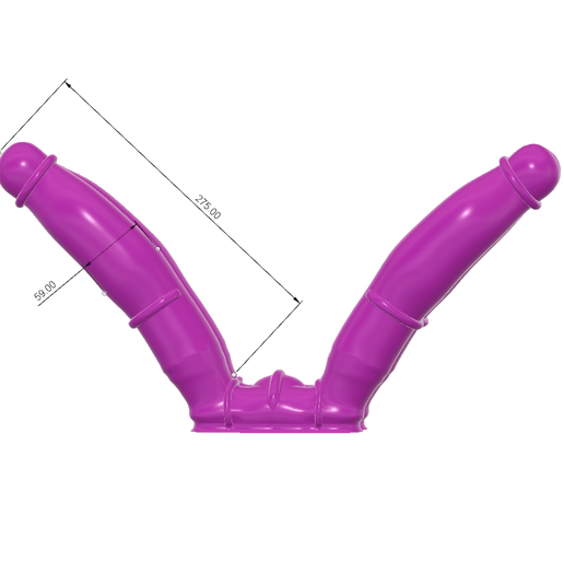 Doppel Penis Sex-Spielzeug fr Lesben und Paar Mann weiblich Mdchen  anal vaginal Muschi Doppel Plug Hintern Stretcher Massager Arsch v319 3d  Druck flex oder Silikon STL Datei fr Cults