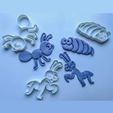 3-bug-set-3.png Bugs - set of 5 cutters - for cookies - fondant - playdough and education