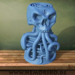skull.50.jpg OBJ file Nemoriko´s : Tabletop riddle/event marker (cthulhu design)・3D printable model to download