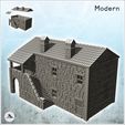 1-PREM.jpg House in exposed stone with access stairs and tiled roof (20) - Modern WW2 WW1 World War Diaroma Wargaming RPG