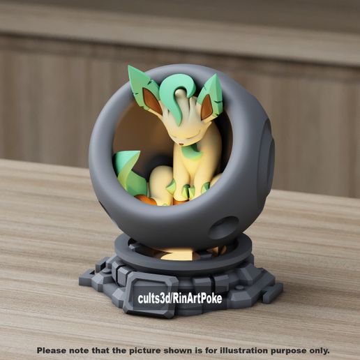 Leafeon in healing machine pods from pokemon 3D model