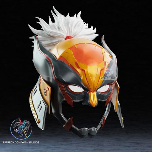 3.jpg Шлем росомахи Сенгоку 3D файл для печати STL Самурай