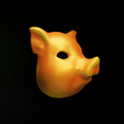 9b.png Animal Pig Face Mask - Animal Cosplay Helmet 3D print model