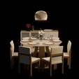 D1.png Dinning Set for architectural projects/interior design /architect/3d model