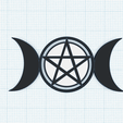 pentagram-triple-goddess.png Triple Goddess Knot Neopaganism symbol, Wiccan pentagram, pentacle, phase of the Moon, stages, life cycle, wall decor, talisman, amulet